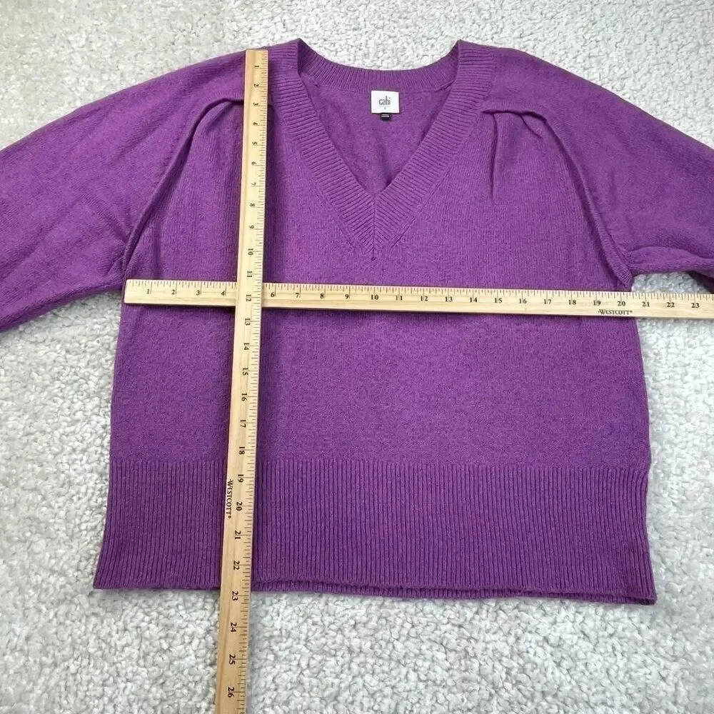 Cabi Luxury V-Neck Pullover Sweater Violet Purple